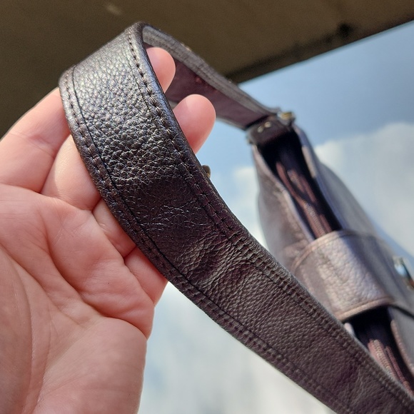 The Sak Pink Label Y2K Shoulder Bag - Pebbled Leather in Metallic Plum Color - Picture 16 of 16